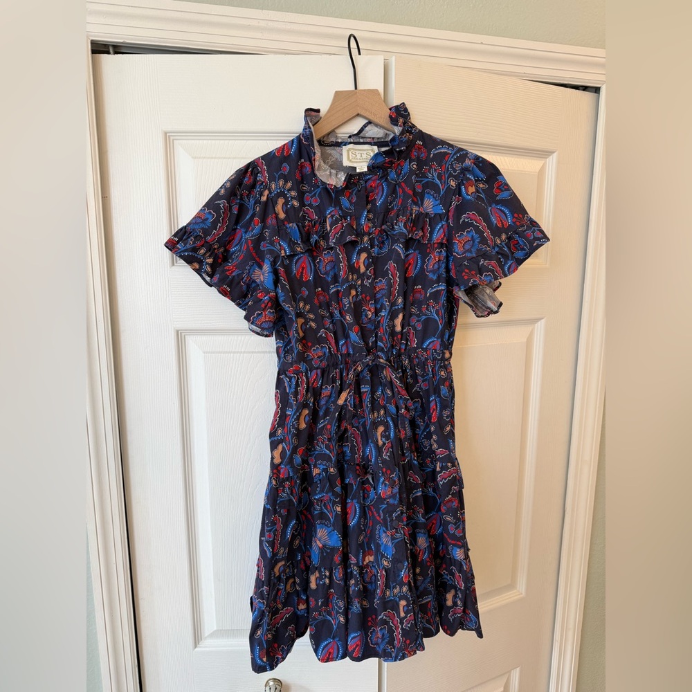 Sail To Sable Aztec Floral Scalloped Edge Shirt Dress - Picture 5 of 11